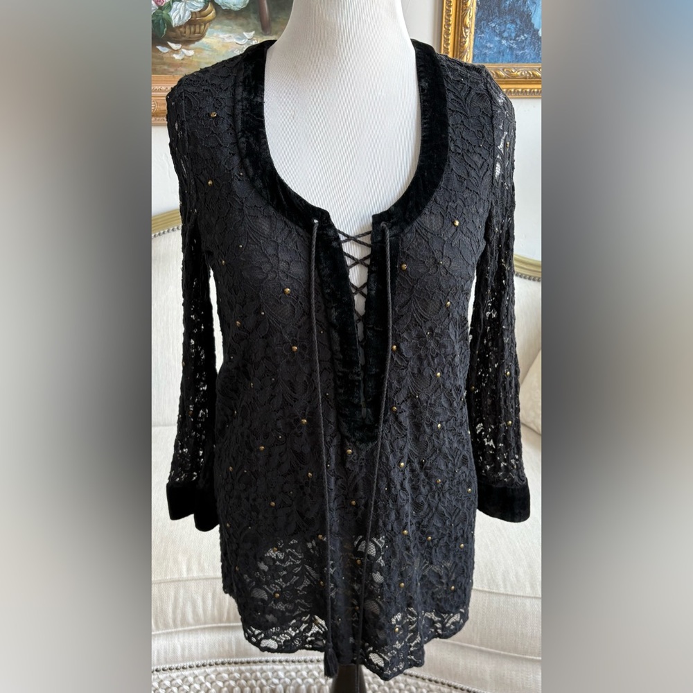 Denim & Supply Ralph Lauren Black Lace Tunic